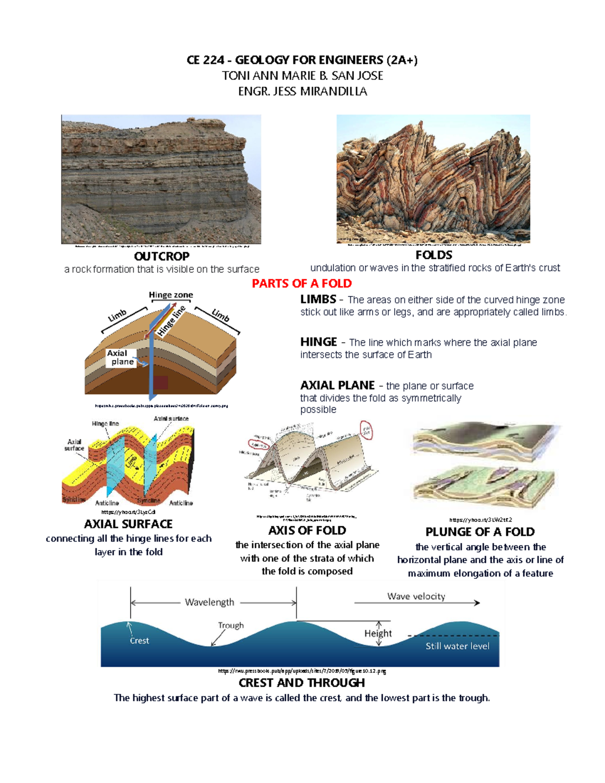 CE 224 - ASSIGNMENT - CE 224 - GEOLOGY FOR ENGINEERS (2A+) TONI ANN ...