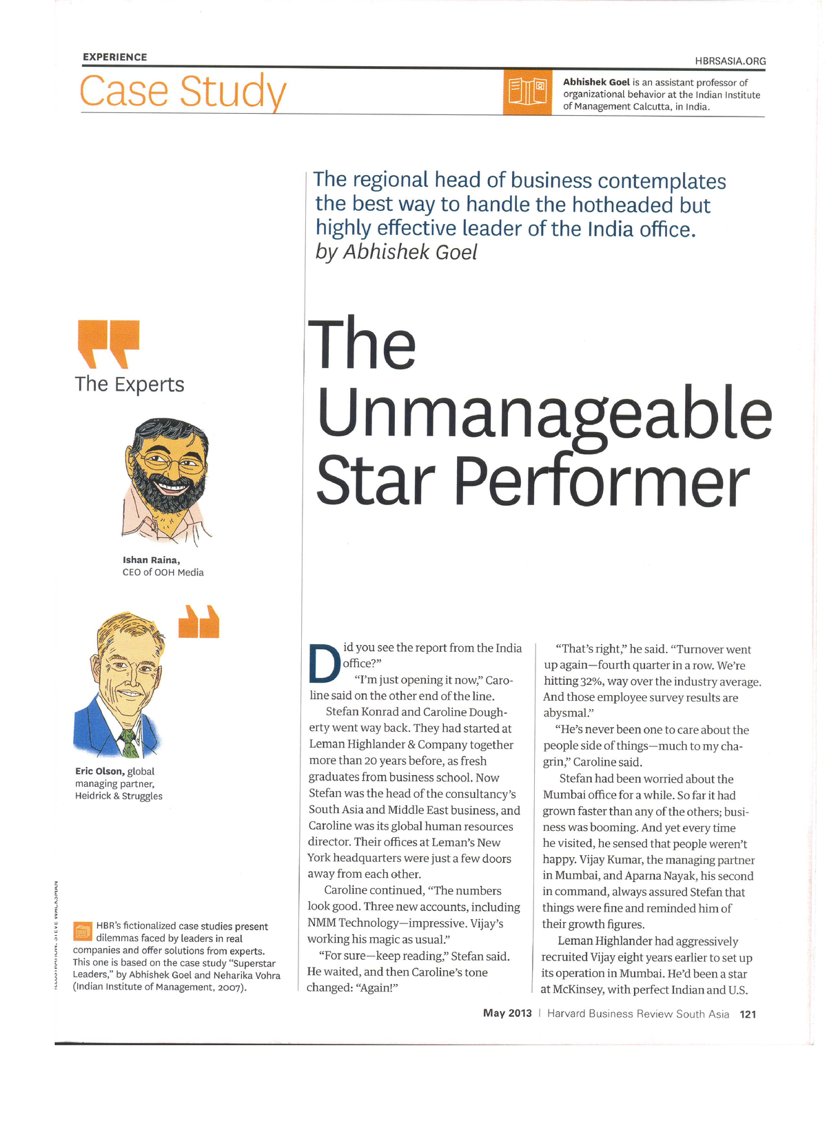 the unmanageable star performer case study solution pdf