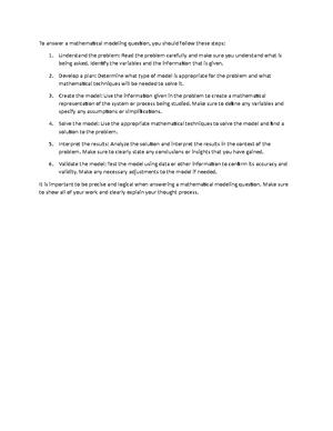 Math model - General notes - Mathematical modeling is the process of ...