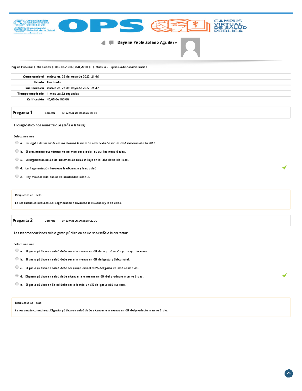 Módulo 3 - Ejercicio De Autoevaluación Revisión Del Intento - Comenzado ...