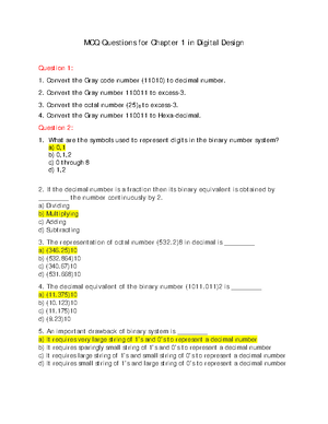 Mcqs Chapter 1 Multiple Choice Questions For Digital Systems And Binary Numbers Studocu