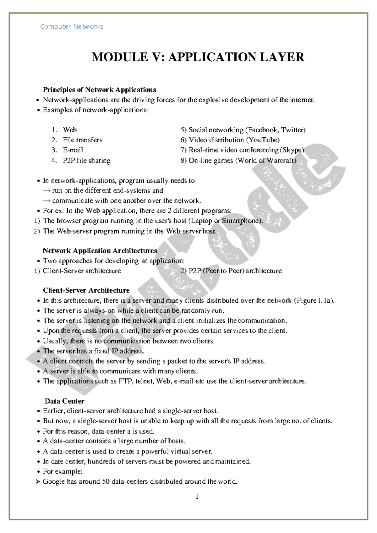 @vtucode cn notes mod 3 - MODULE V: APPLICATION LAYER Principles of ...
