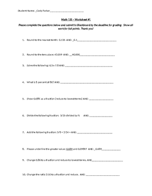 MTH 155 Worksheet #4 - Cody Parker Math 155 Worksheet # The physician ...