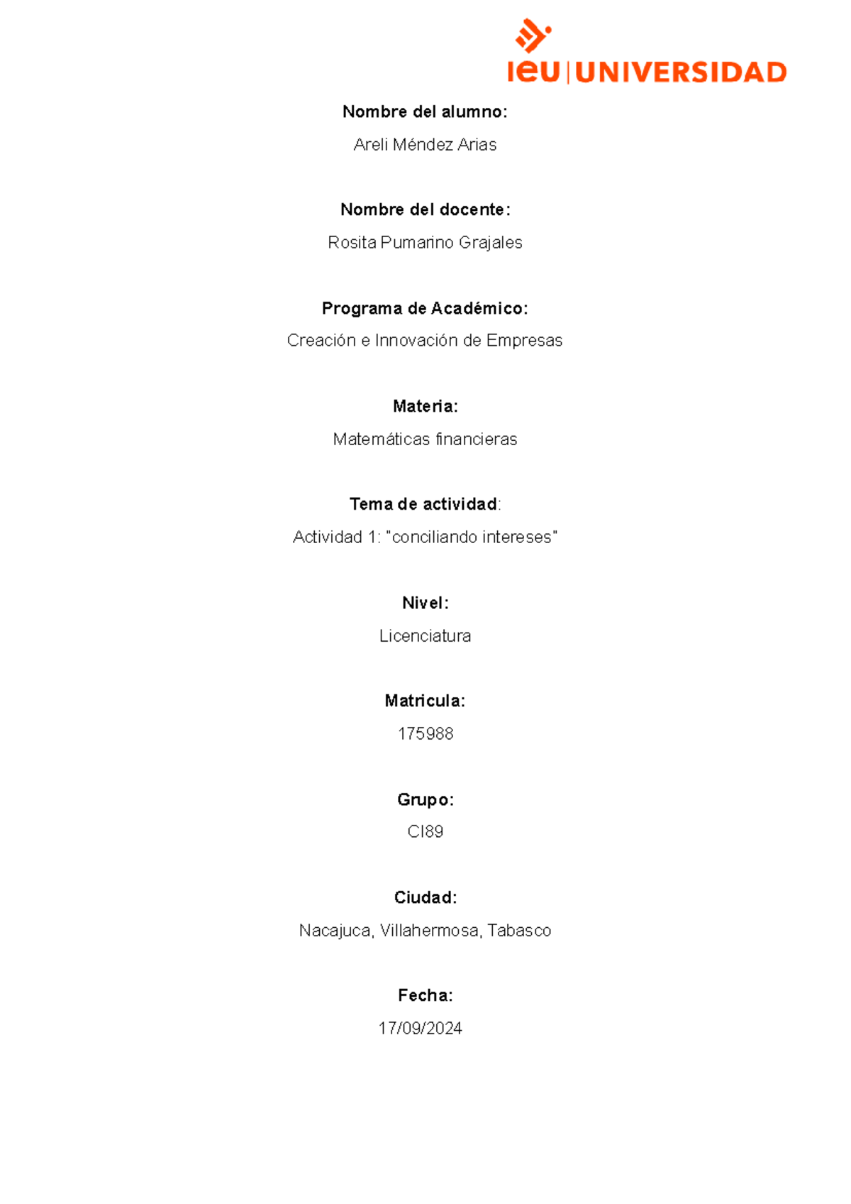 Actividad+1-conciliando intereses-areli - Nombre del alumno: Areli ...