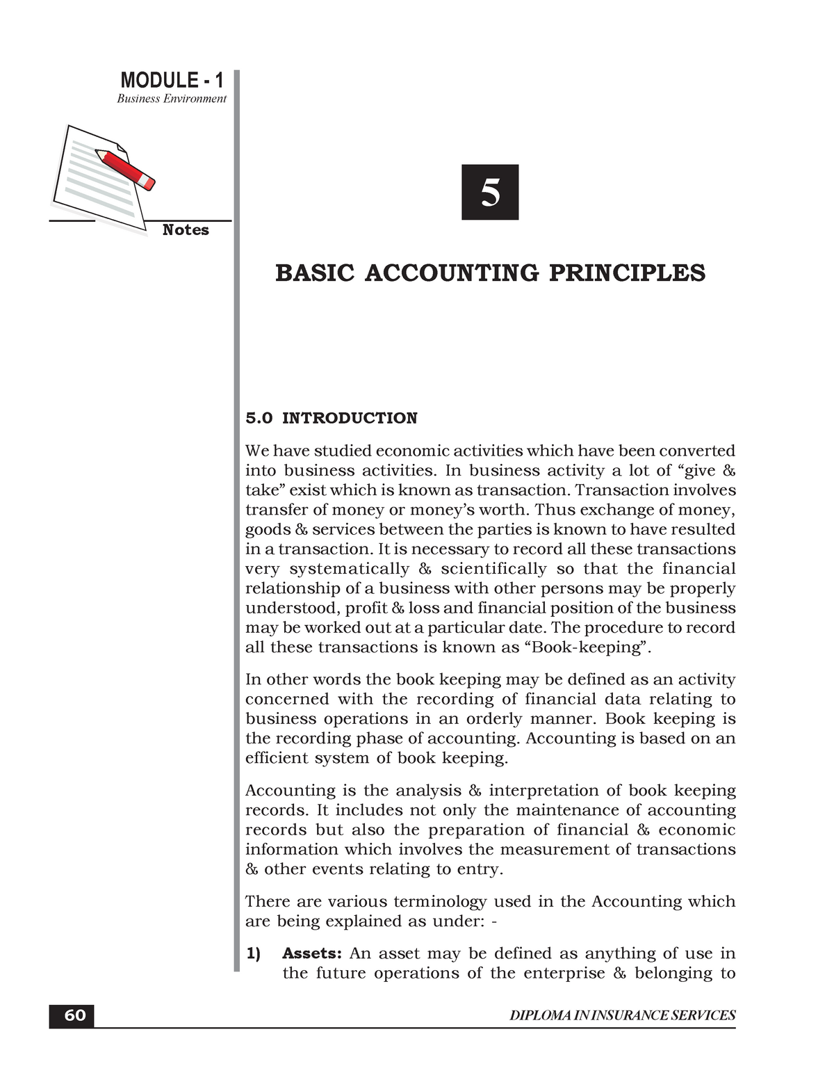 FINANCIAL ACCOUNTING - MODULE 1 Basic Accounting Principles Business ...