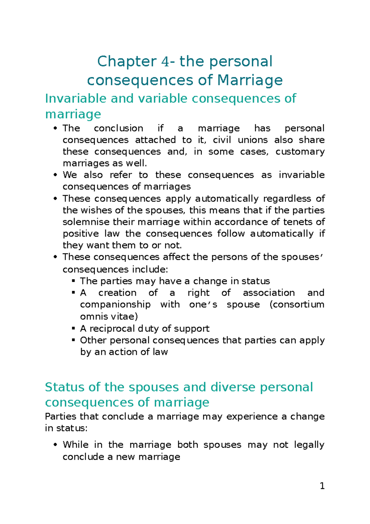 SU4- personal consequences of marriage - Chapter 4 - the personal ...