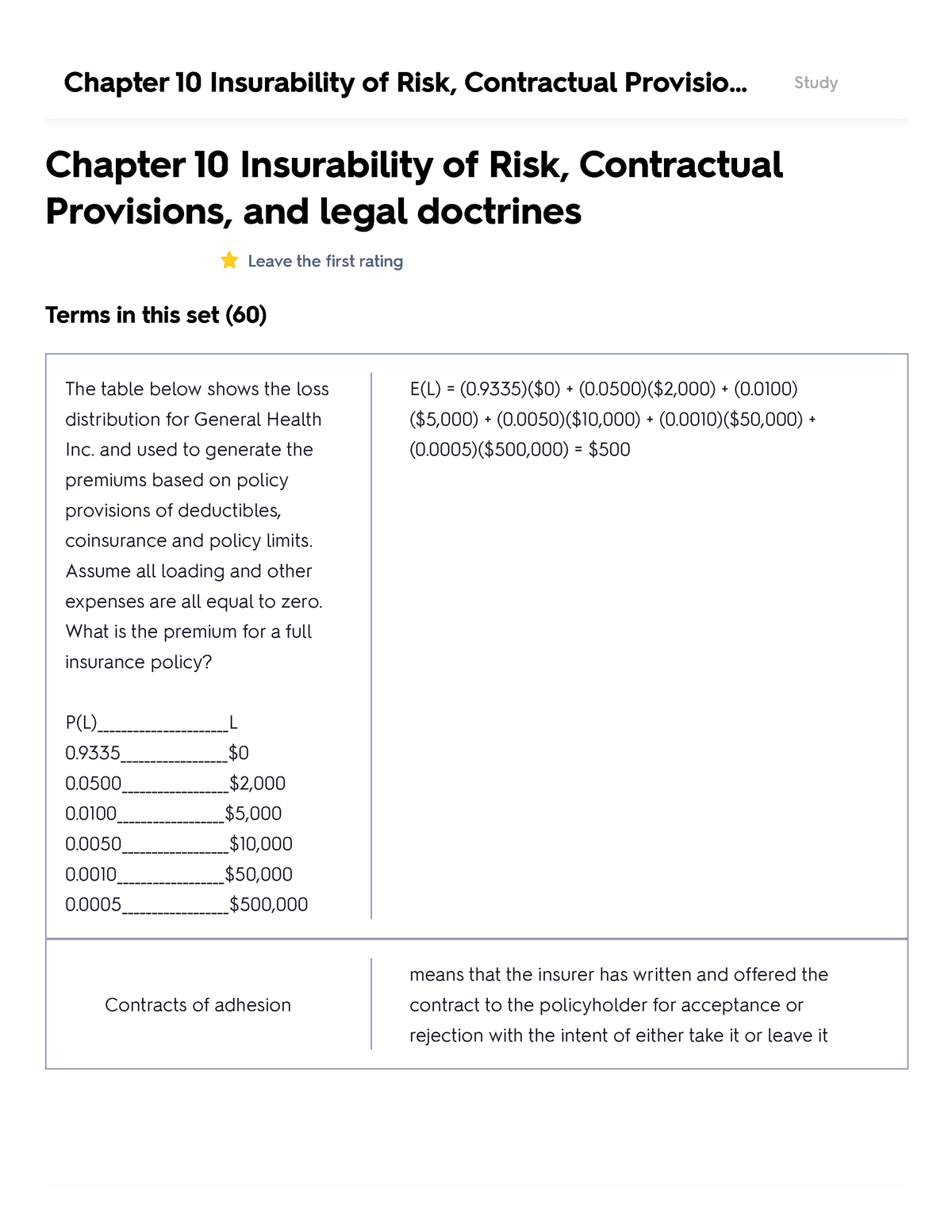 Chapter 10 Insurability Of Risk, Contractual Provisions, And Legal ...