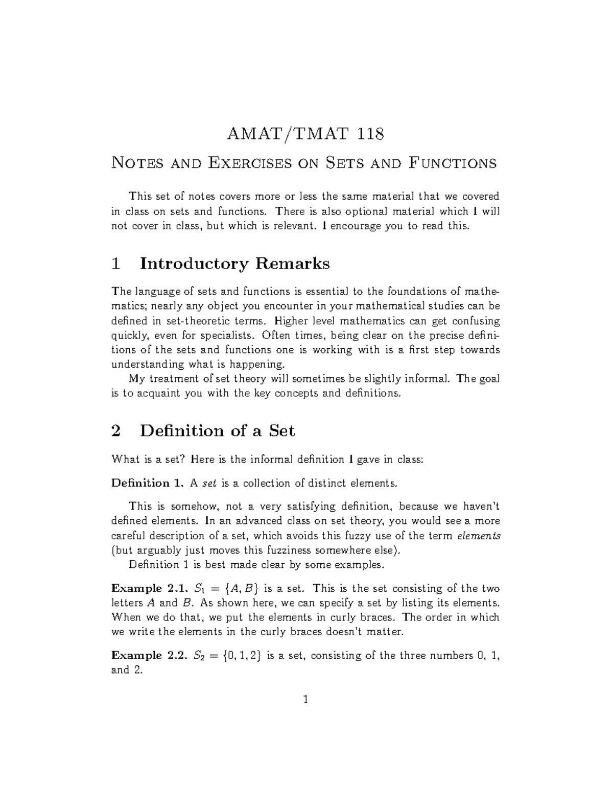 Set Theory Notes And Exercises Internationalization Of The Firm And