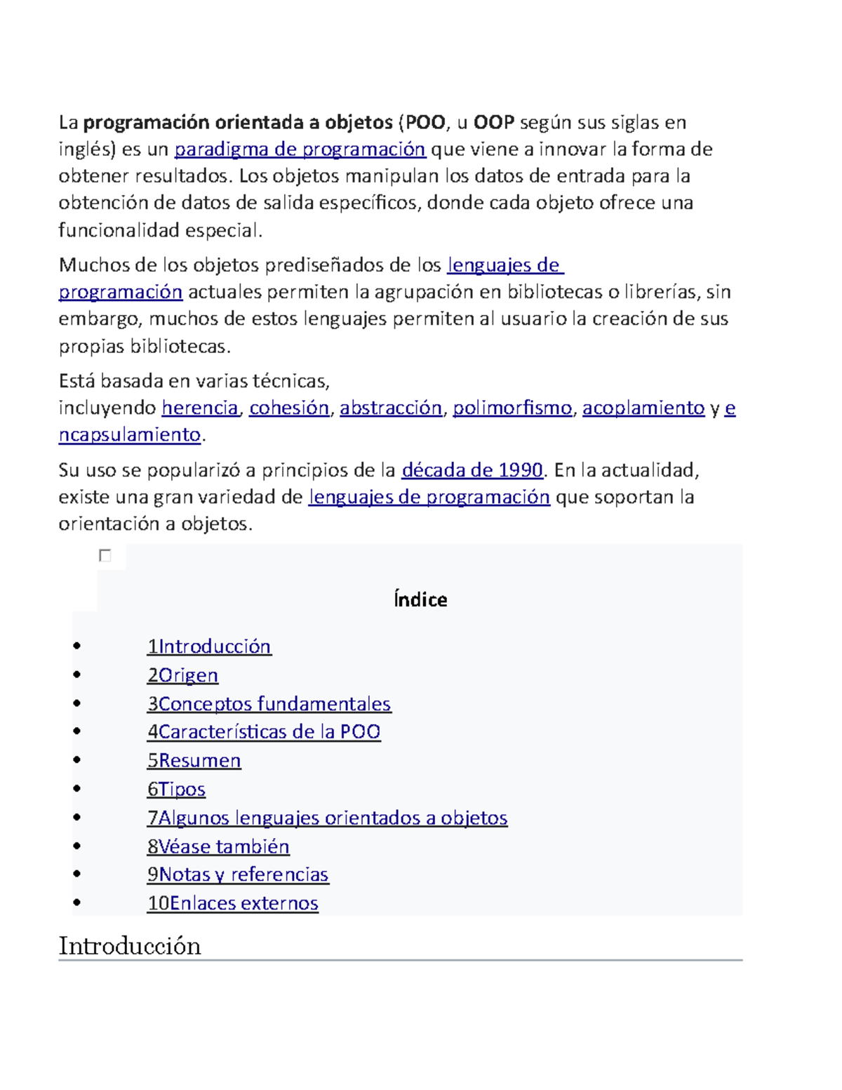 Programacion - La programación orientada a objetos (POO, u OOP según ...