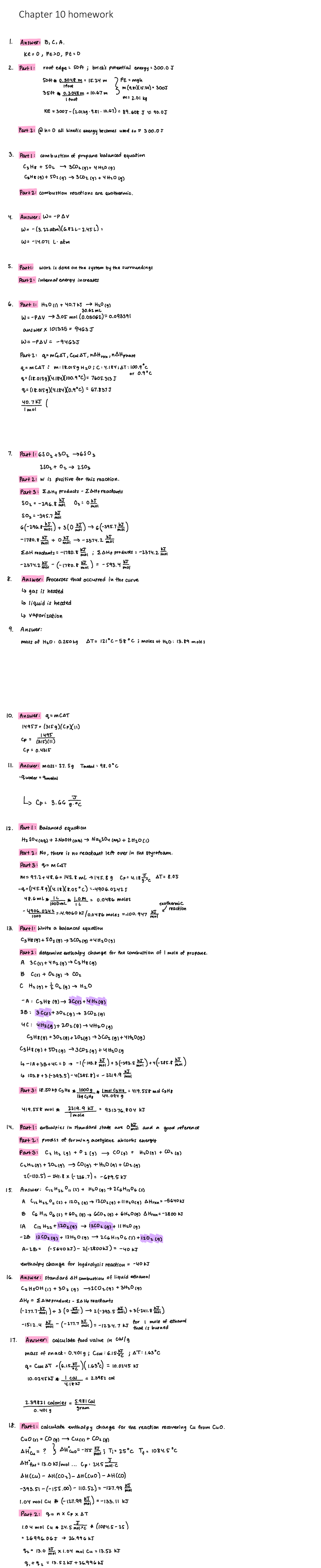 chem 100 homework