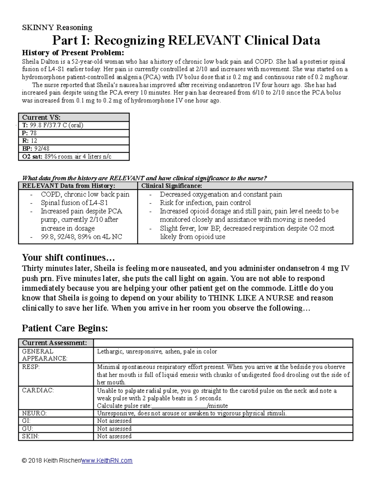 Code Blue Simulation Assignment 2 - SKINNY Reasoning Part I ...