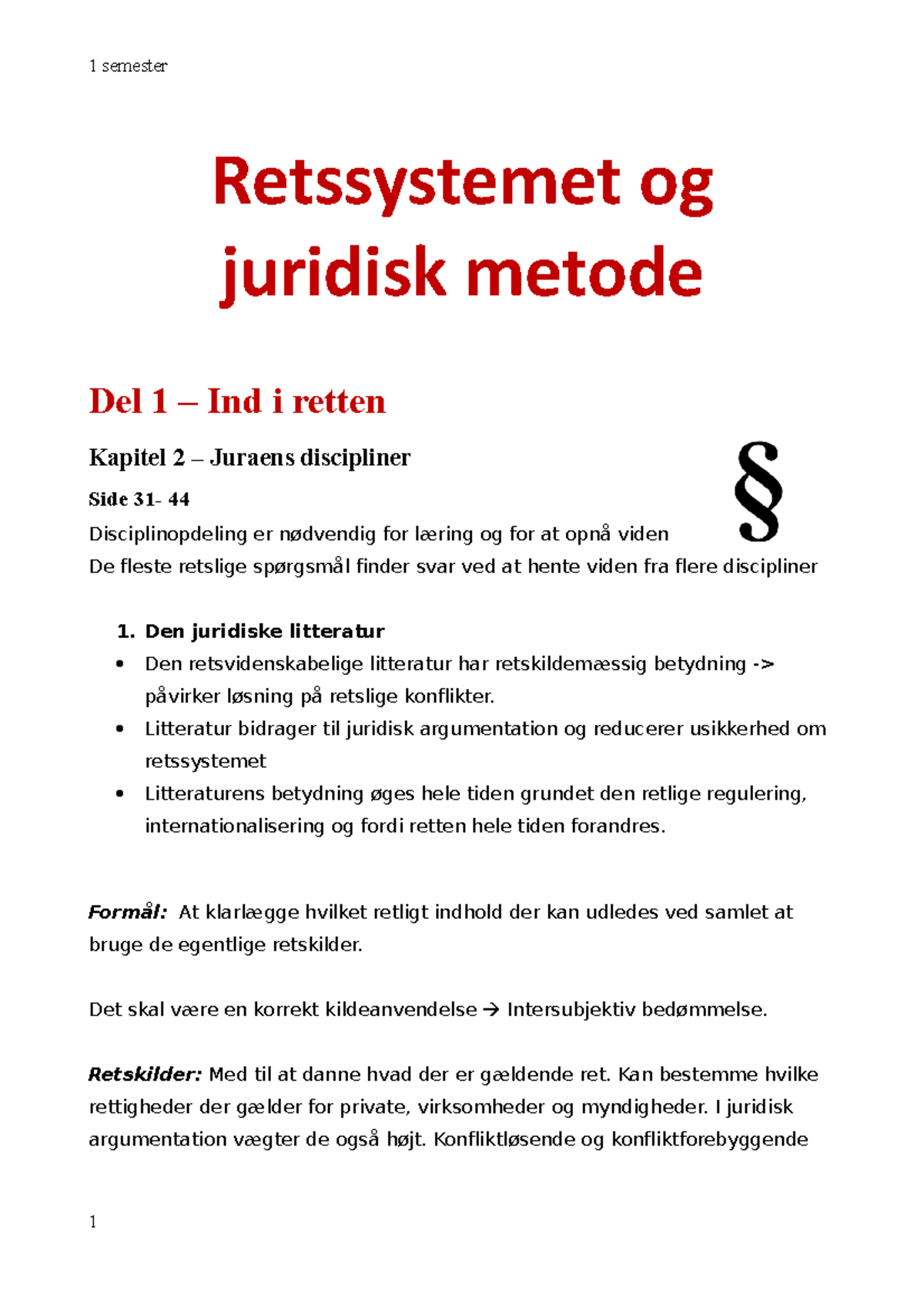 Retssystemet Og Juridisk Metode - Retssystemet Og Juridisk Metode Del 1 ...