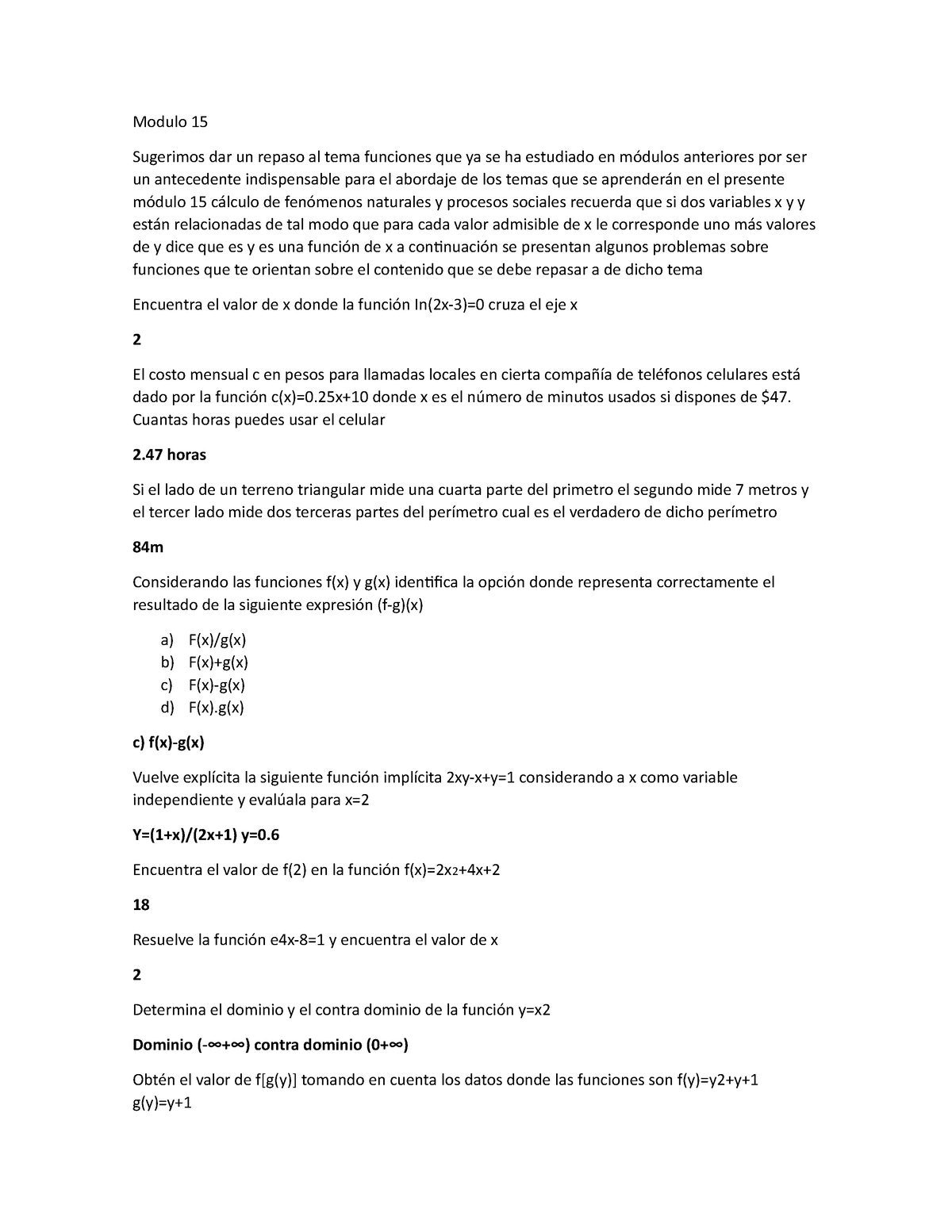 Modulo 15 - Cálculo En Fenómenos Naturales Y Procesos Sociales - Modulo ...