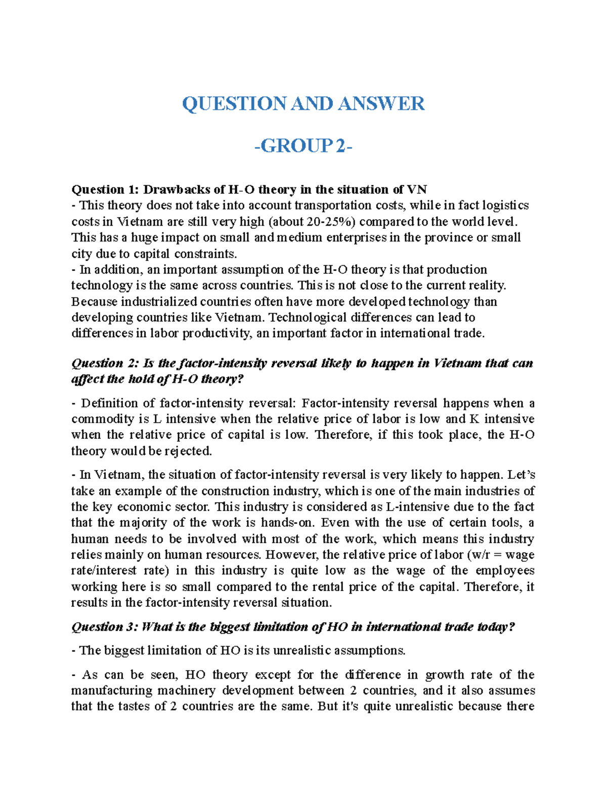 Q&A group 2 - question 2 - noooooooo - QUESTION AND ANSWER -GROUP 2 ...