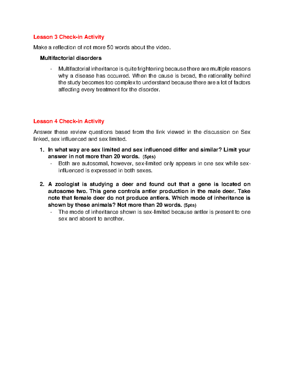 Multifactorial & Examples of Nonmendelian Lesson 3