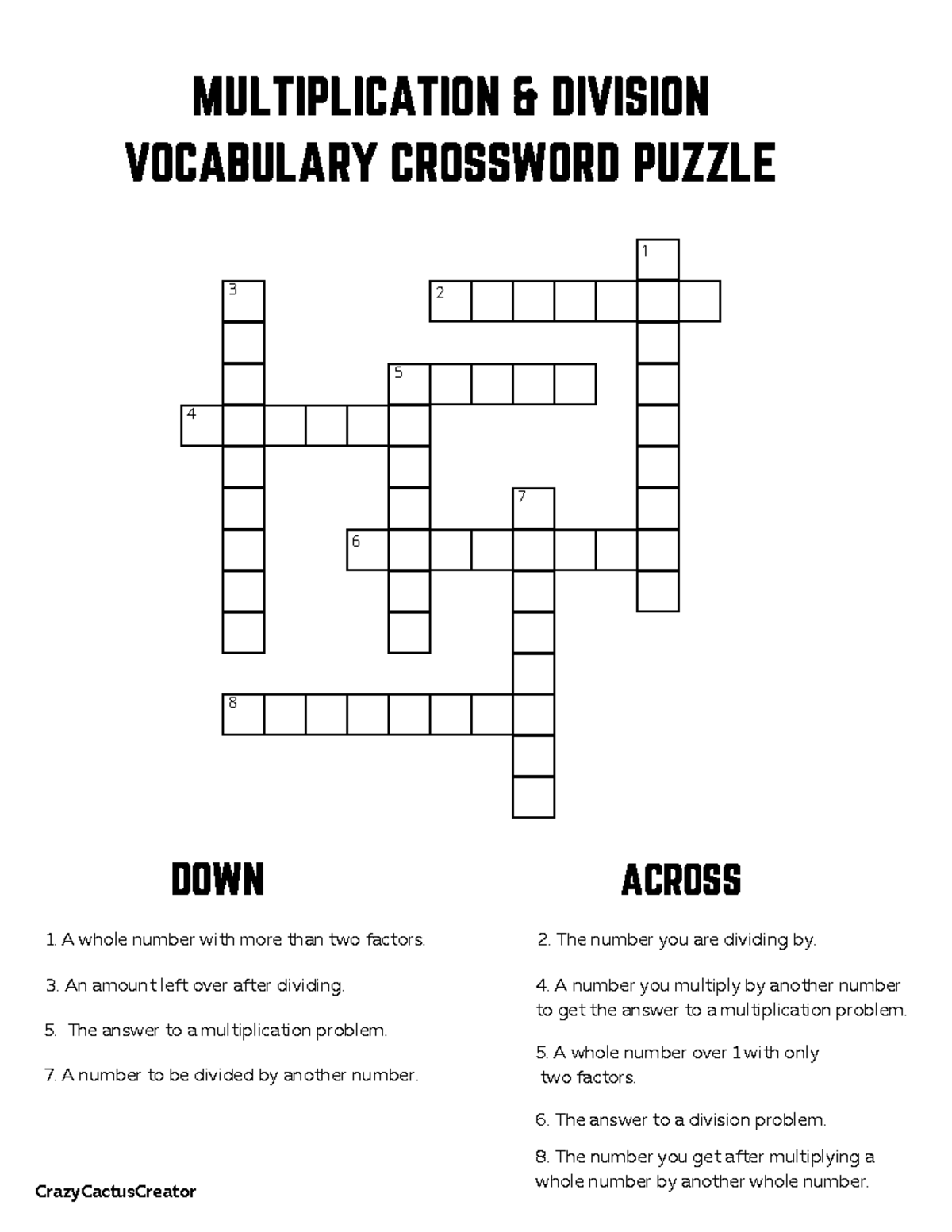 Timeline Divisions Crossword - j5fac6s