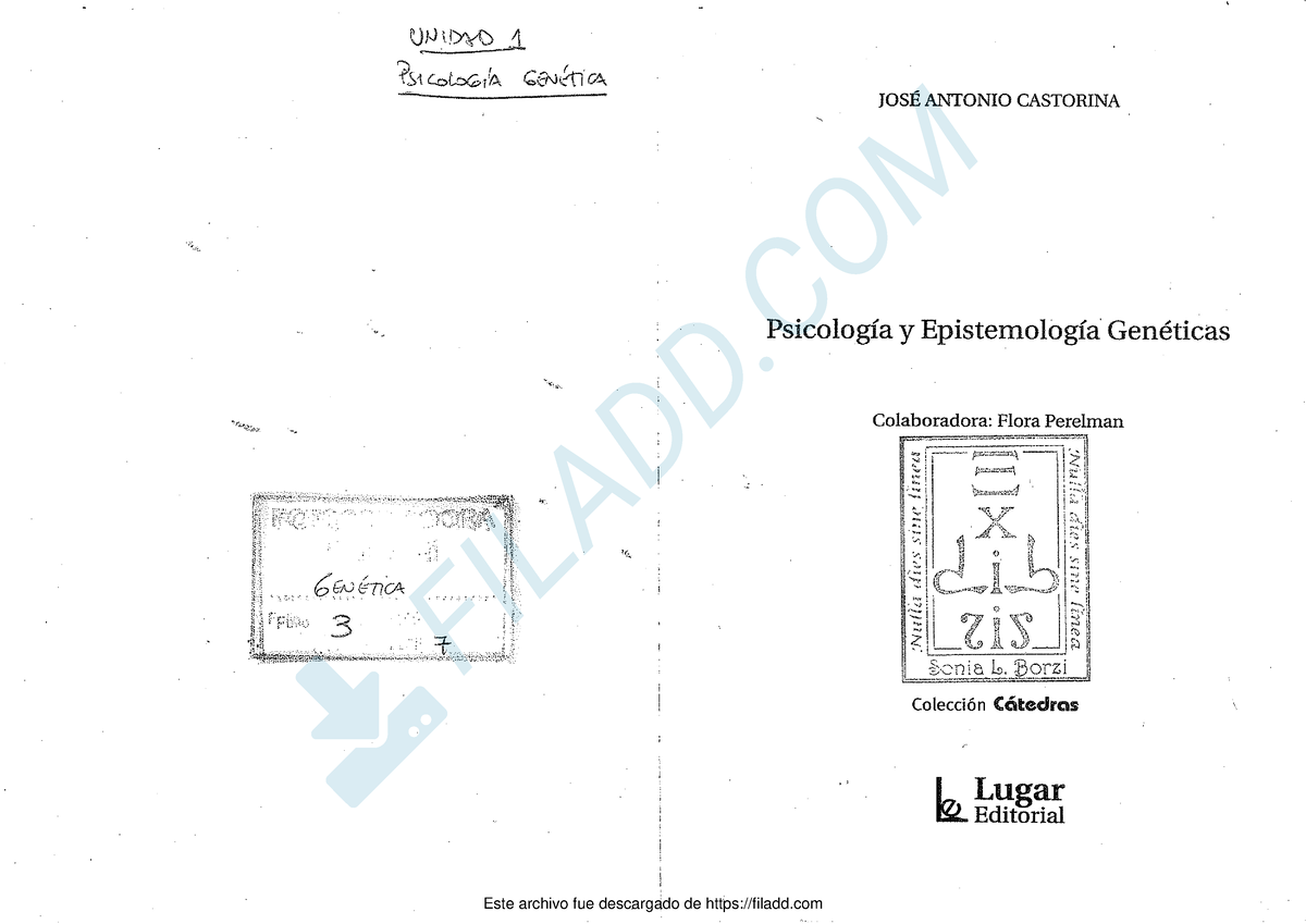 Castorina Psicolog A Y Etimolog A Gen Tica Gen Tica Studocu