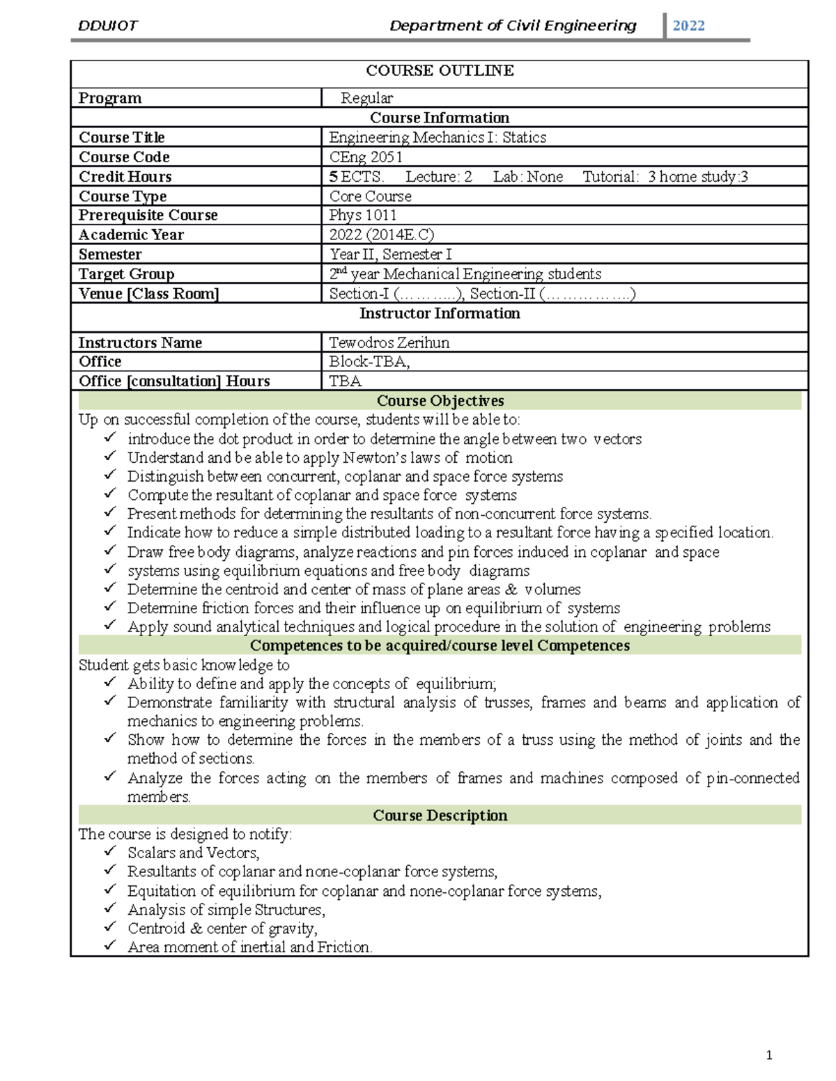 4 5843561580419091567 - COURSE OUTLINE Program Regular Course ...