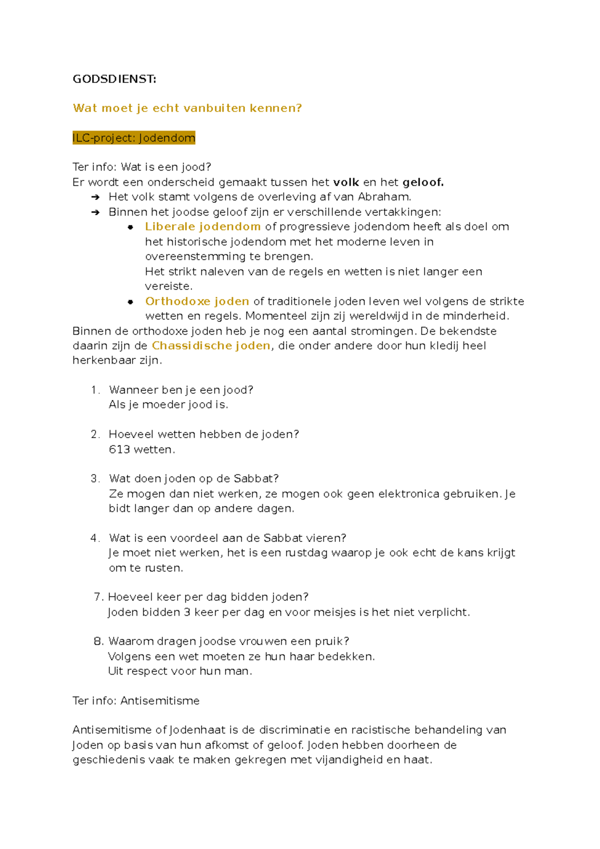 Godsdienst - GODSDIENST: Wat Moet Je Echt Vanbuiten Kennen? ILC-project ...