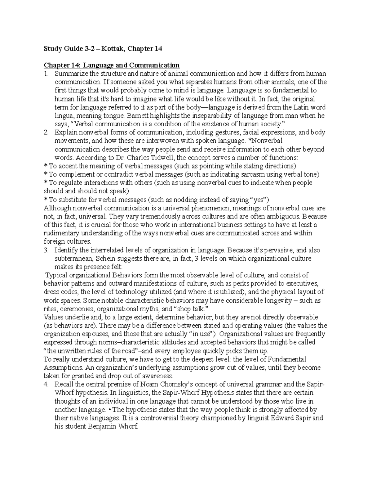 Study+Guide+3-2 copy - Study Guide 3-2 – Kottak, Chapter 14 Chapter 14 ...