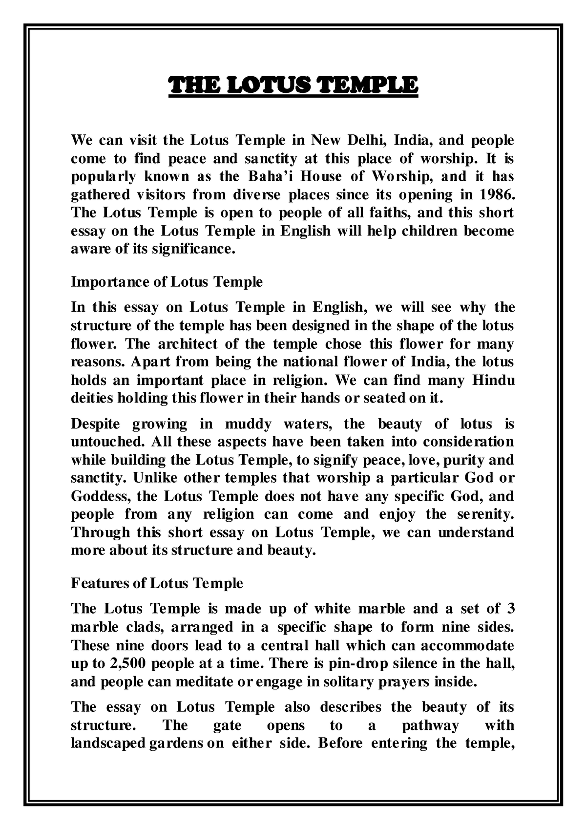 hindu temple essay