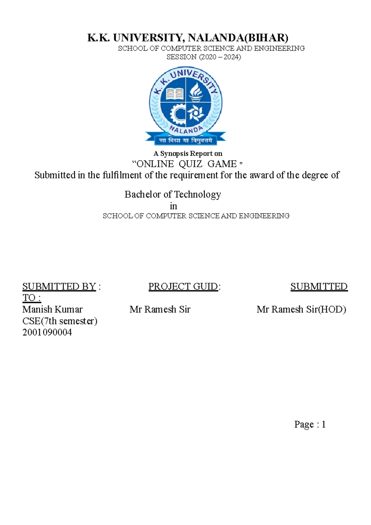 Industrial project pdf k university nalanda bihar school of