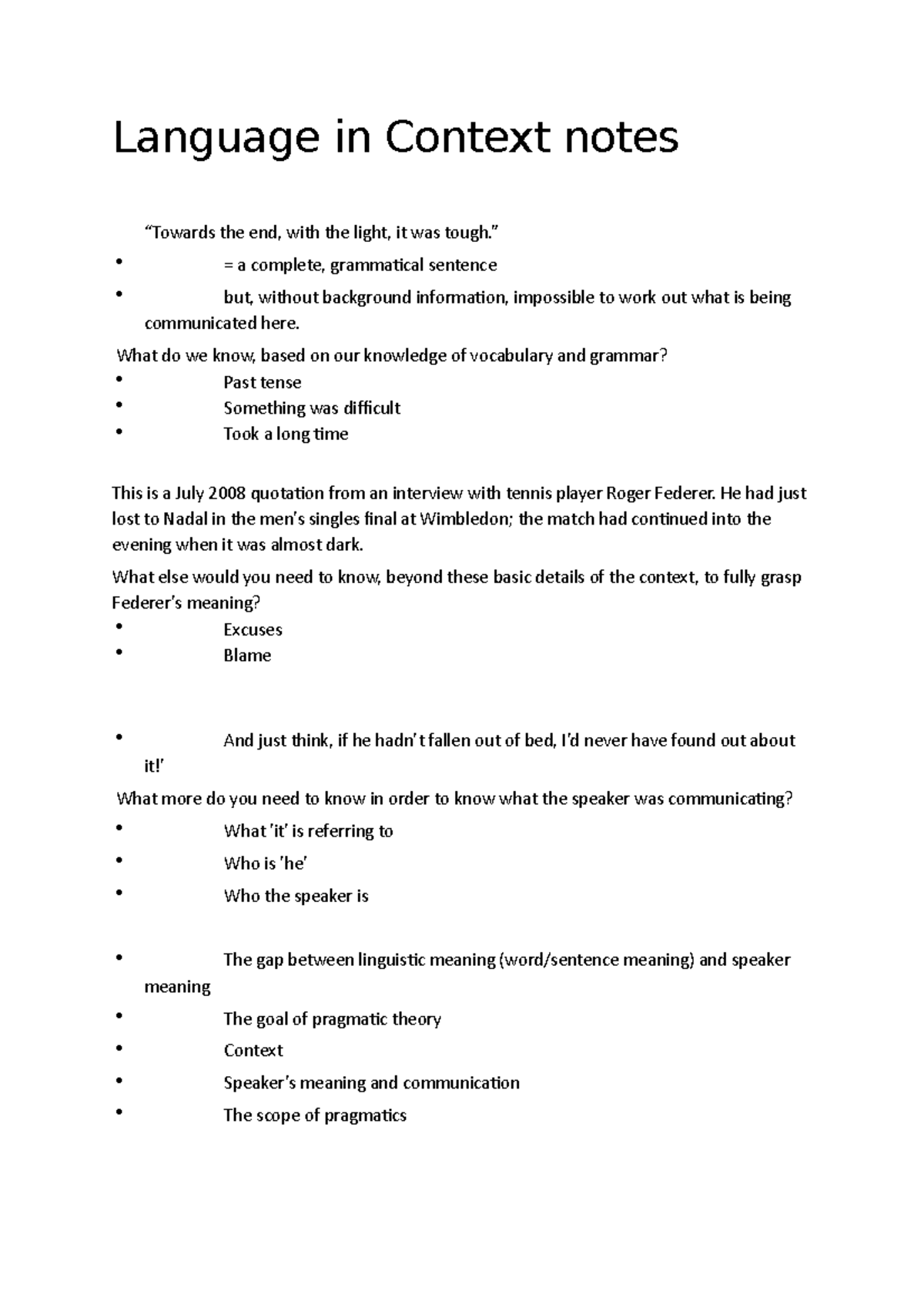 Language in Context notes - Language in Context notes - Studocu