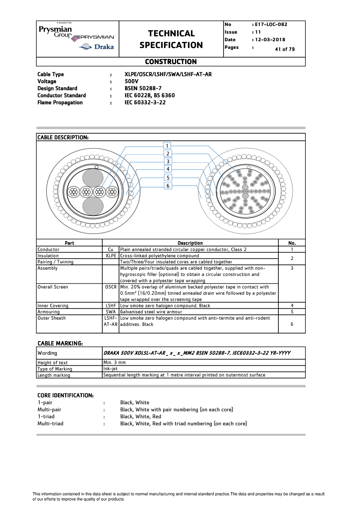 Draka Xolal-AT-AR - 41 of 79 Issue Date Pages TECHNICAL SPECIFICATION ...