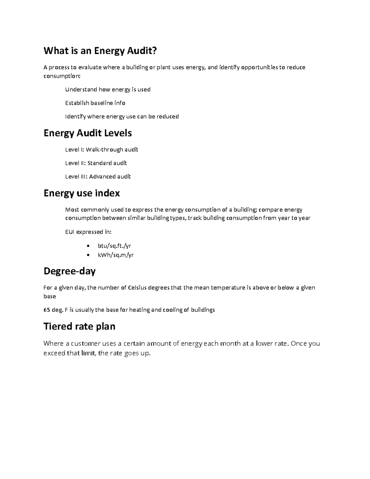 Practice Test 101 - What is an Energy Audit? A process to evaluate ...