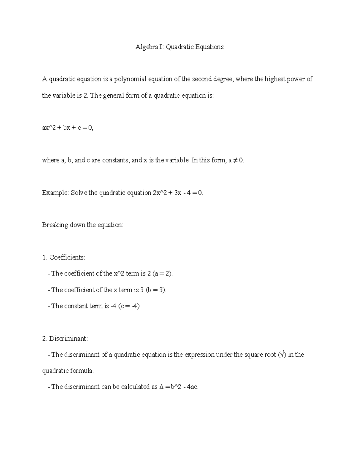 quadratic-equations-notes-algebra-i-quadratic-equations-a-quadratic