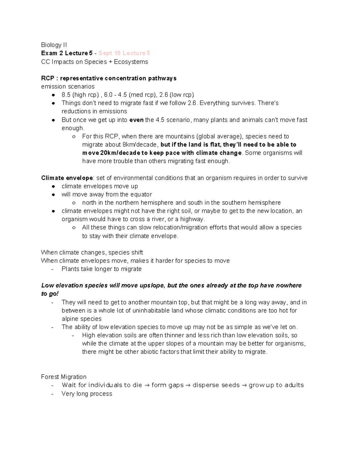 Unit 2 Lecture 5 - Biology II Exam 2 Lecture 5 - Sept 18 Lecture 5 CC ...