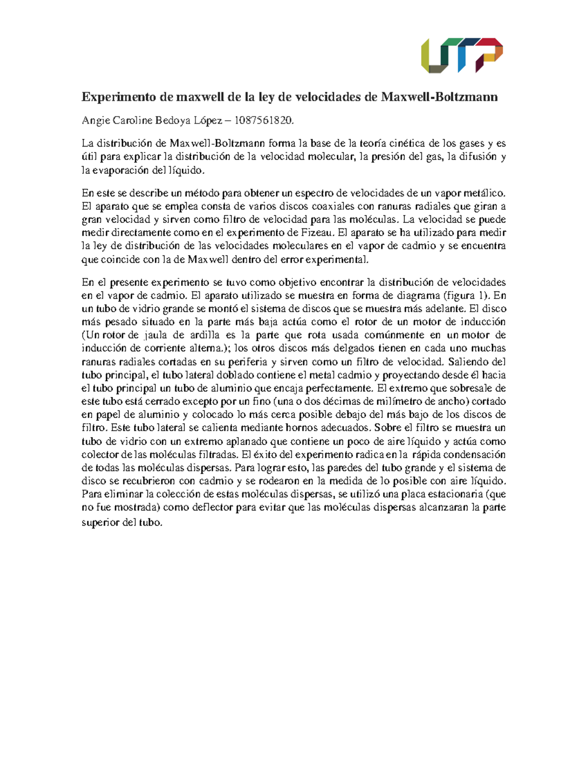 Ley de distribución de Maxwell Boltzmann informe Experimento de maxwell de la ley de Ley de distribución de Maxwell Boltzmann informe Experimento de maxwell de la ley de