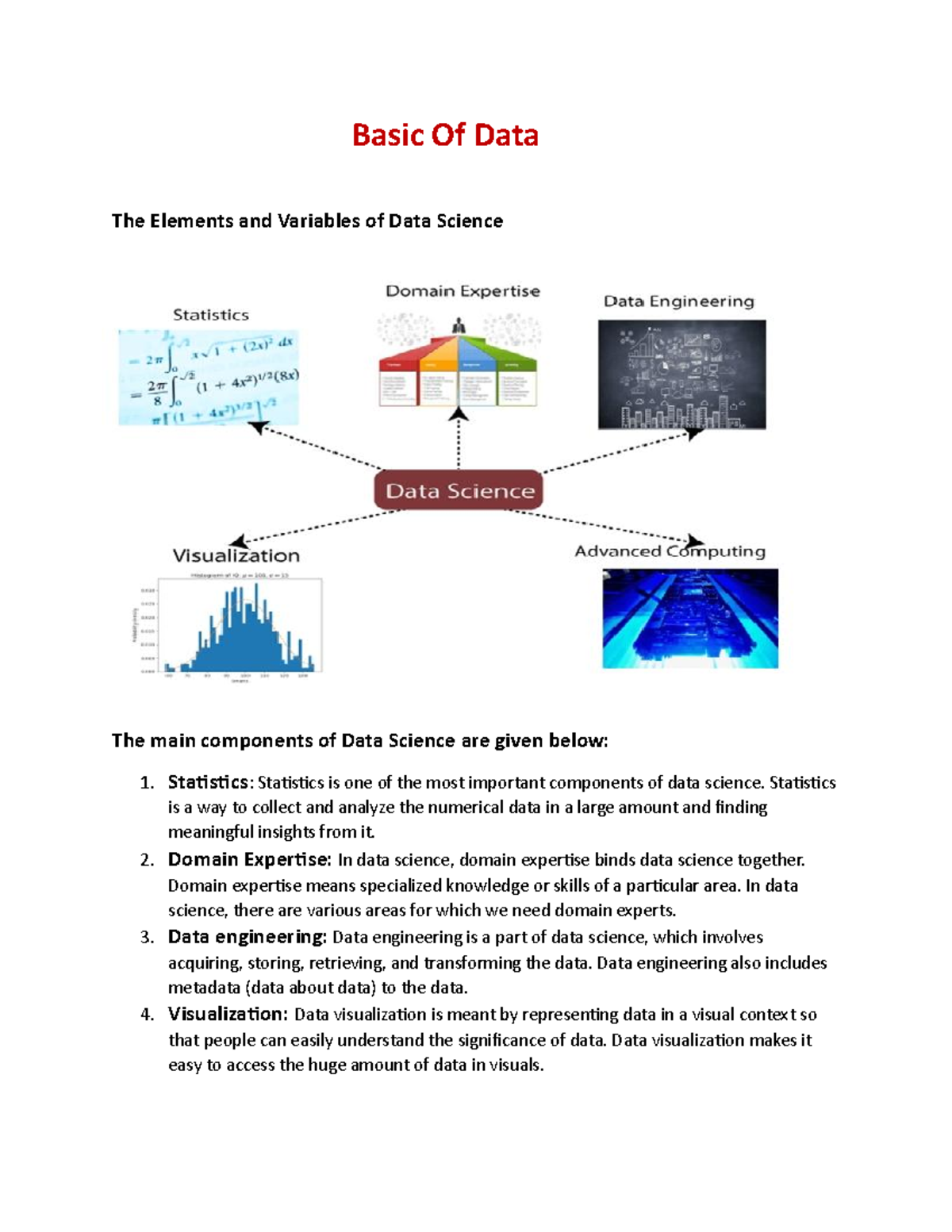 Document 2 ch - Commarce - Basic Of Data The Elements and Variables of ...