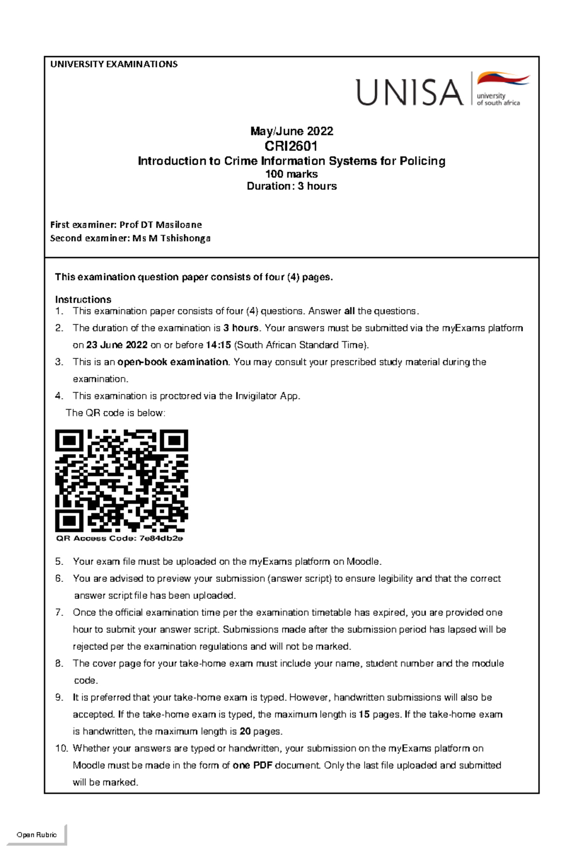 CRI2601 May-June 2022 - This study material will help many students a