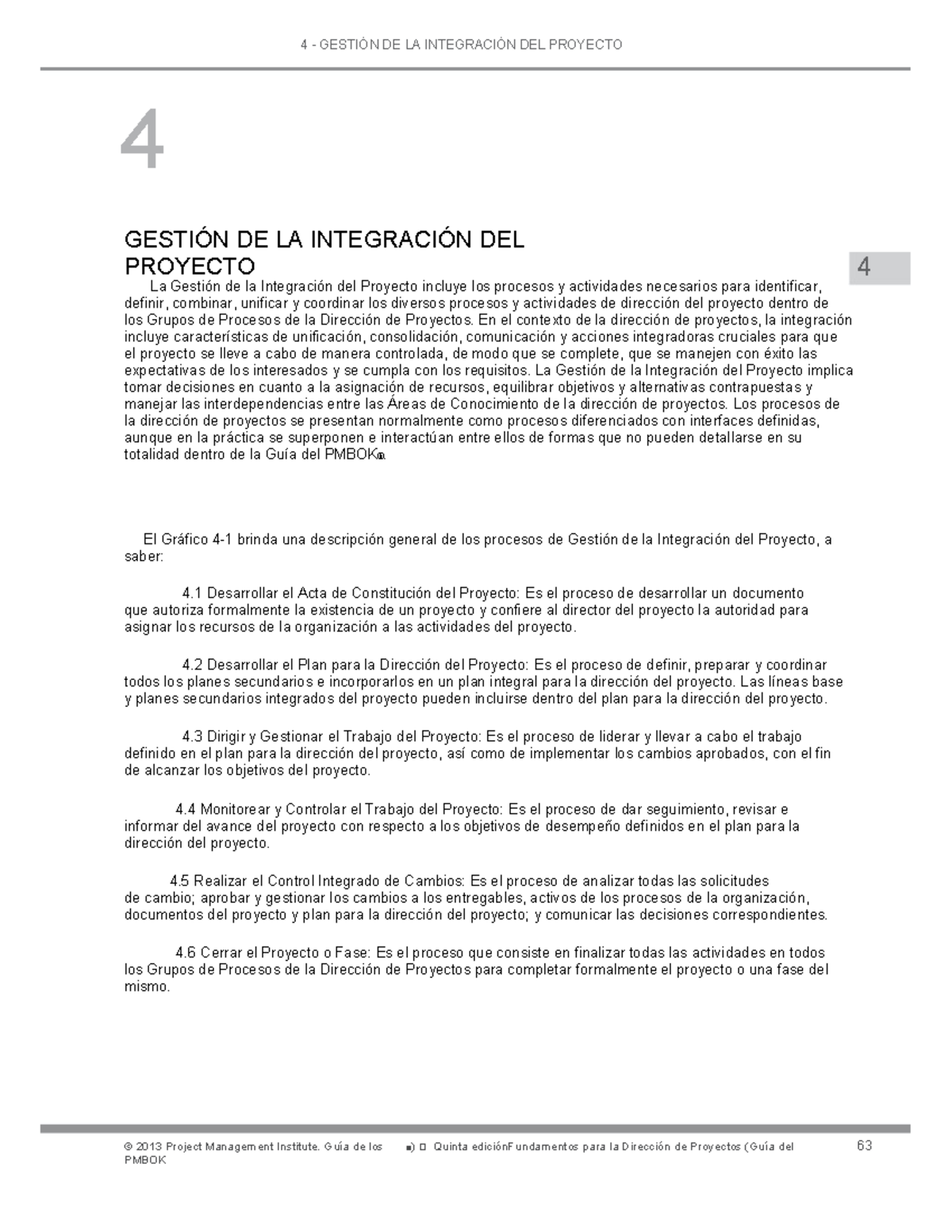 4 Gestion DE LA Integracion DEL Proyecto - 4 GESTIÓN DE LA INTEGRACIÓN ...