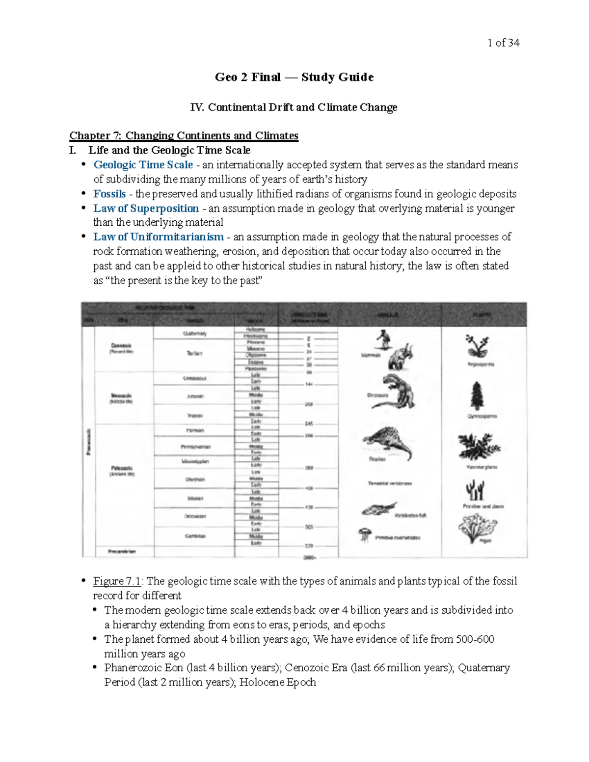 Geo 2 Final Study Guide (Chapters 7-15) - Geo 2 Final — Study Guide IV ...