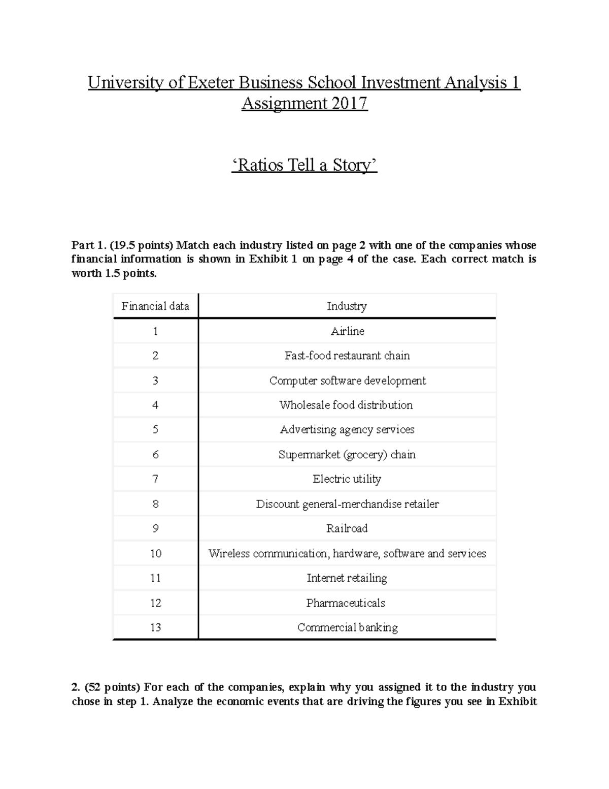 dissertation on investment analysis