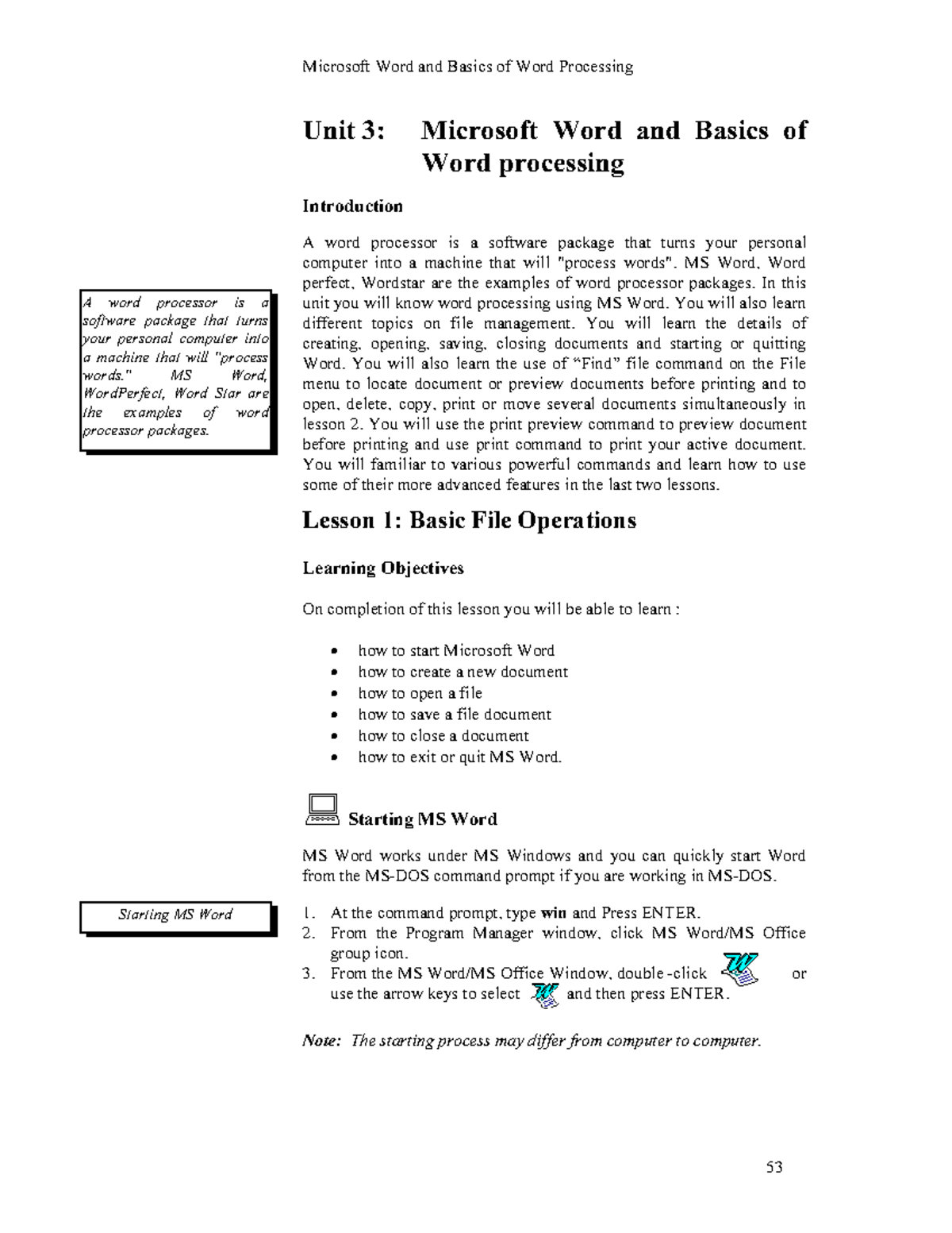 word processing - Microsoft Word and Basics of Word Processing Unit 3 ...