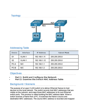 11.6.6 Lab - NWC204 - Objectives Part 1: Determine IPv4 Address ...