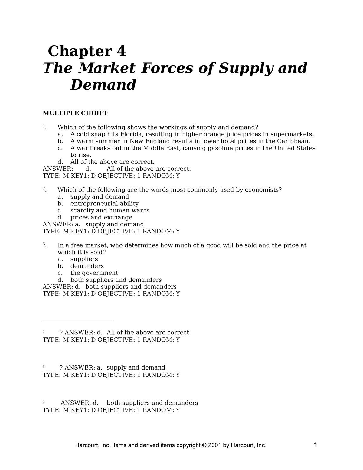 Chap04 - Summary Introduction To Micro Economics - Chapter 4 The Market ...