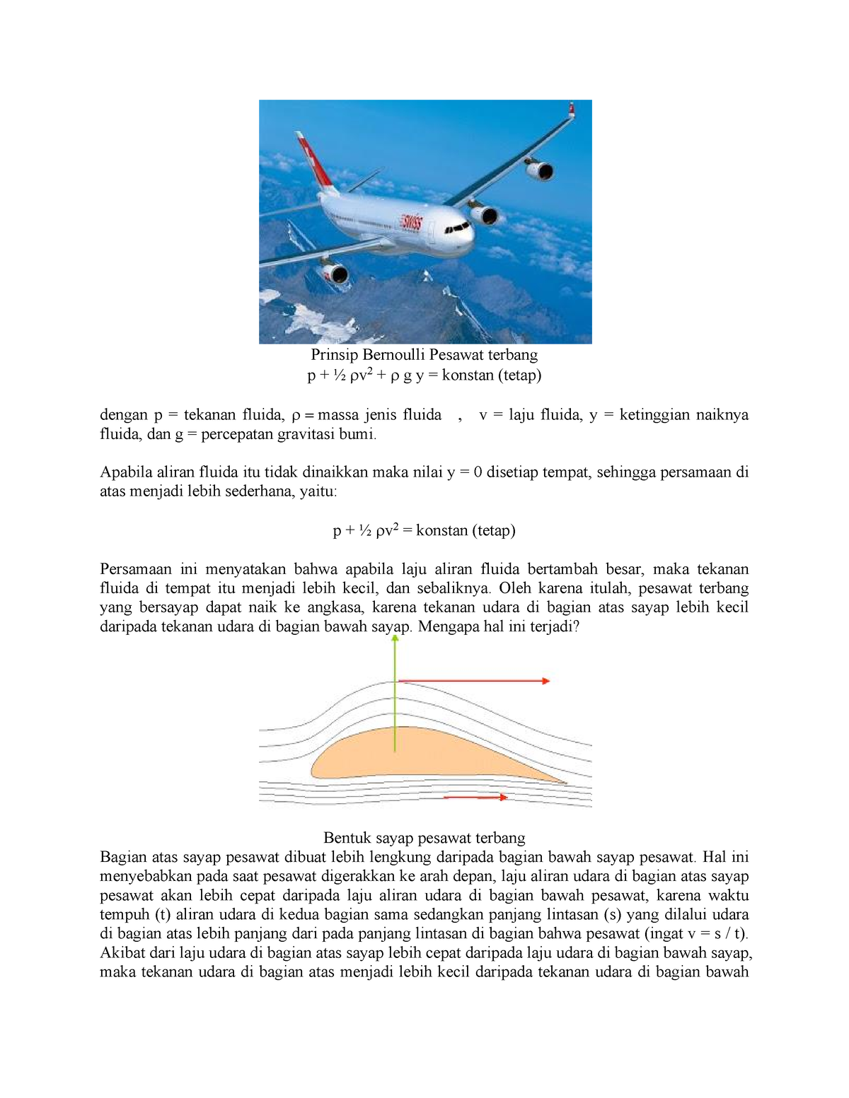 329669267 Prinsip Bernoulli Pesawat Terbang - Prinsip Bernoulli Pesawat ...