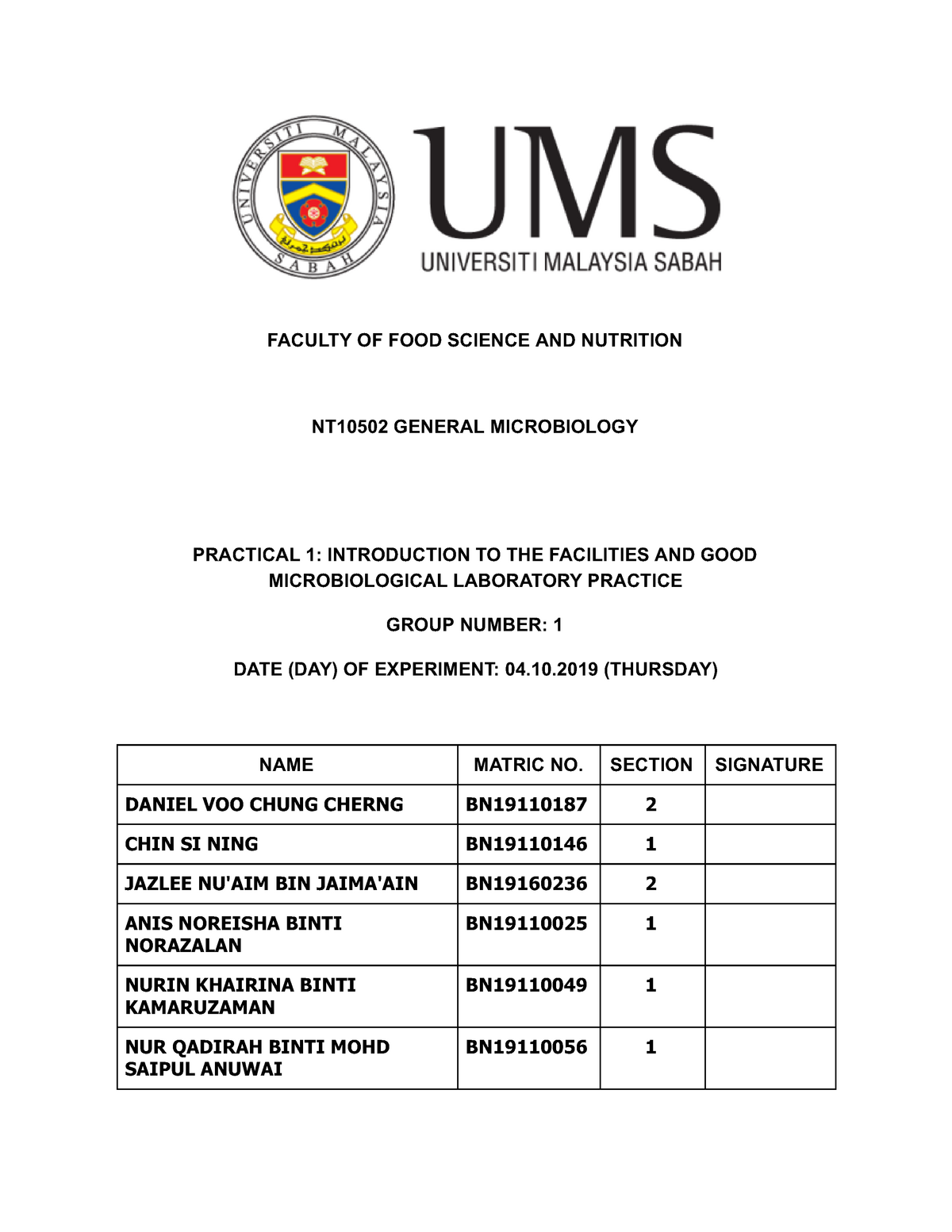 LAB Report Microbio, 1 - Google Docs - FACULTY OF FOOD SCIENCE AND ...