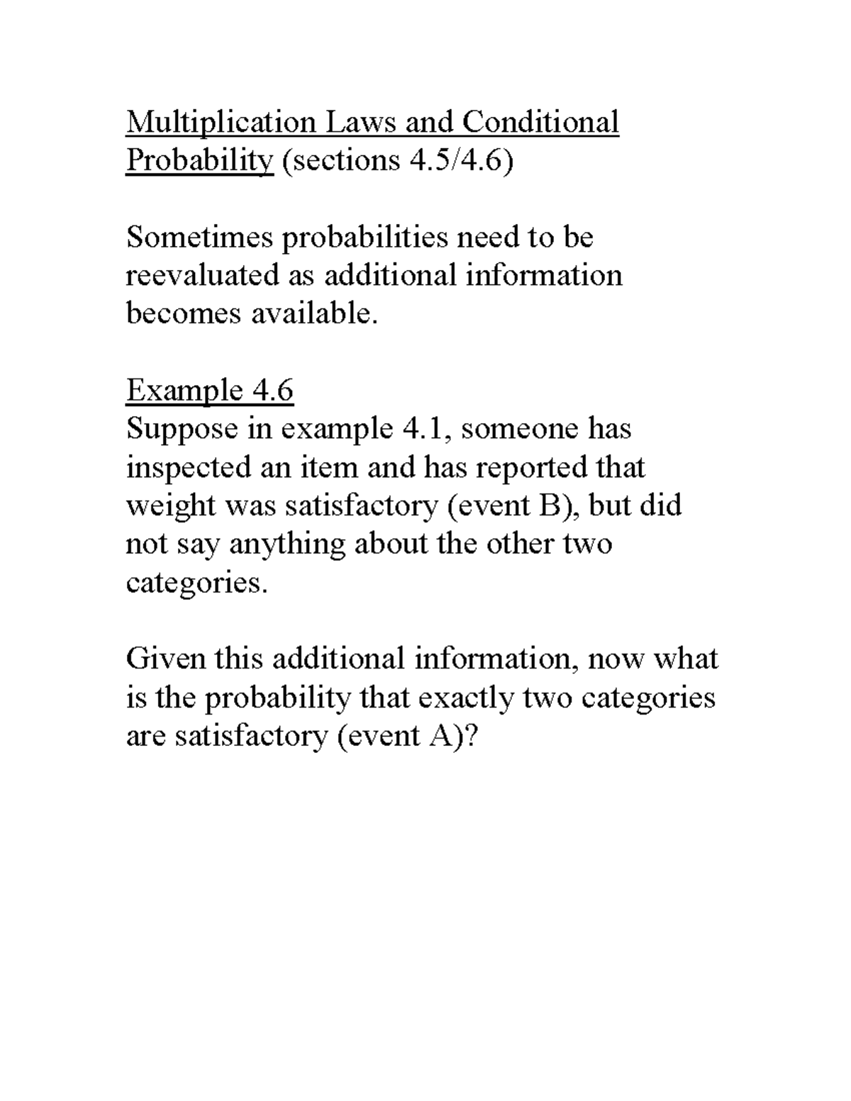 Analyzing Data - Multiplication Laws and Conditional Probability ...