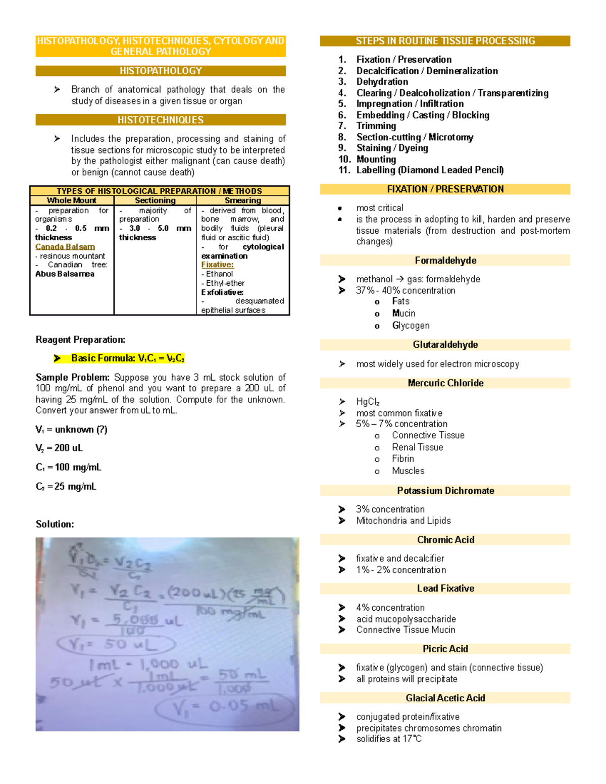 Histopathology Notes Histopathology Histotechniques Cytology And