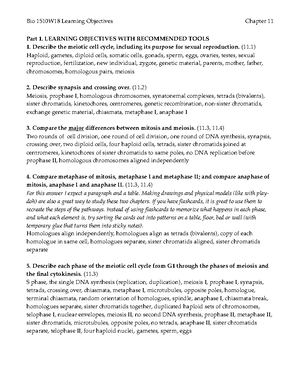 Bio1510W18 Learning Objectives Ch 15 - Bi o1510W18Le ar ni ngObj e c t ...