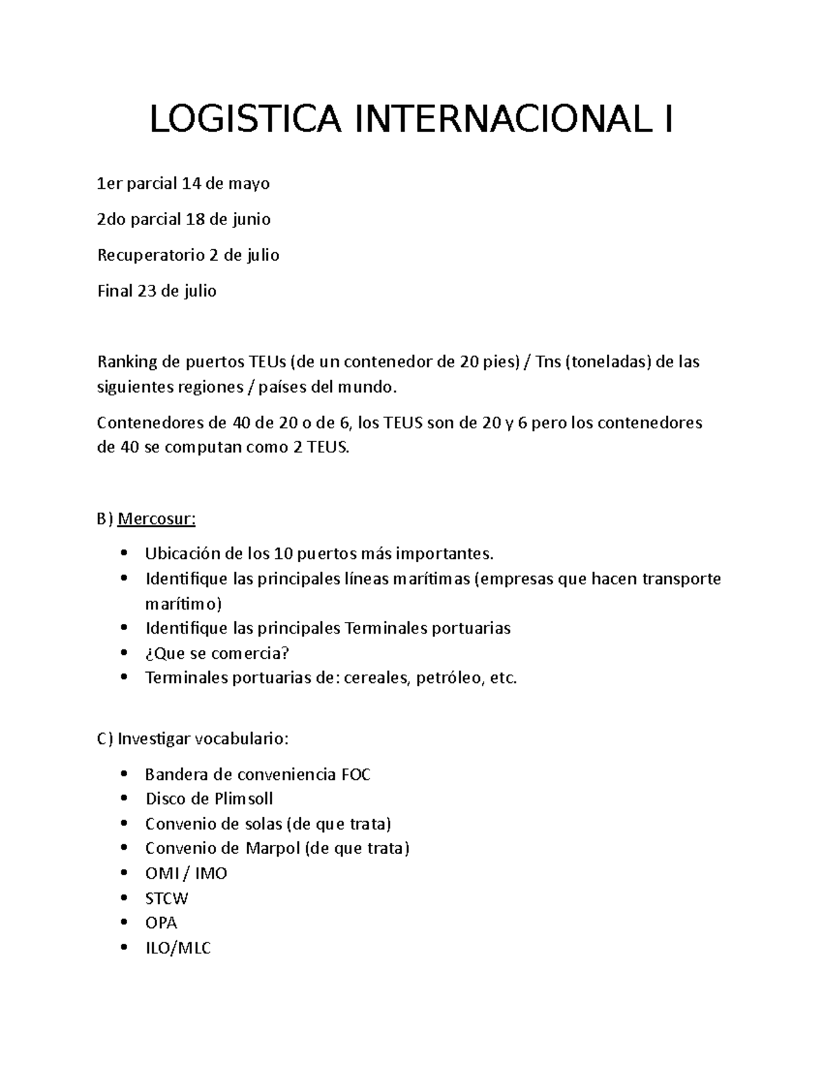 Logistica Internacional I De Alguien - LOGISTICA INTERNACIONAL I 1er ...