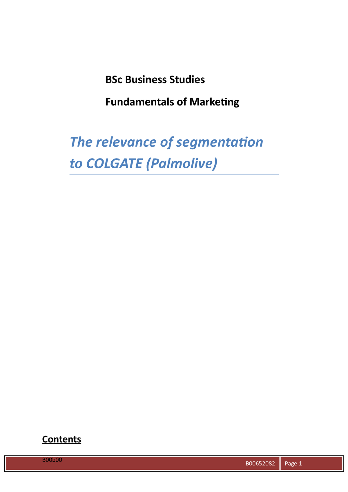 thesis on market segmentation