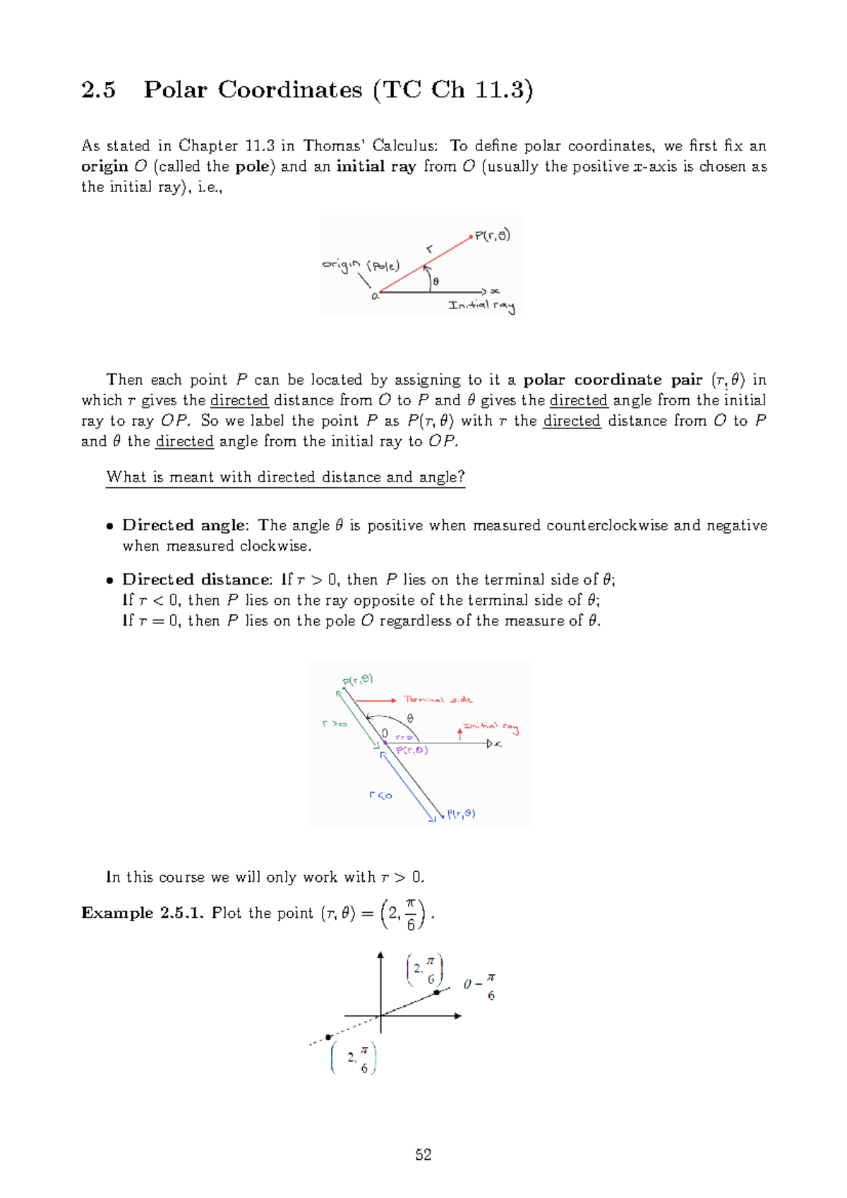 Week 5 Lecture 1.1 Algebra Section 2.5 Polar Coordinates notes - 2 ...
