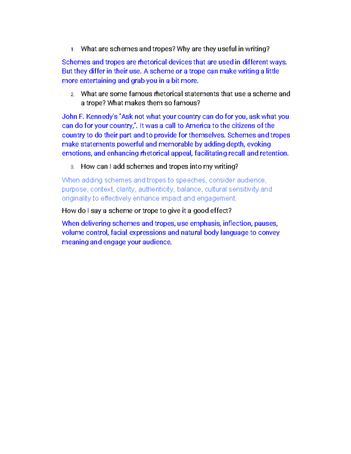 Spech+Kenrich+Hammer - 1. What are schemes and tropes? Why are they ...