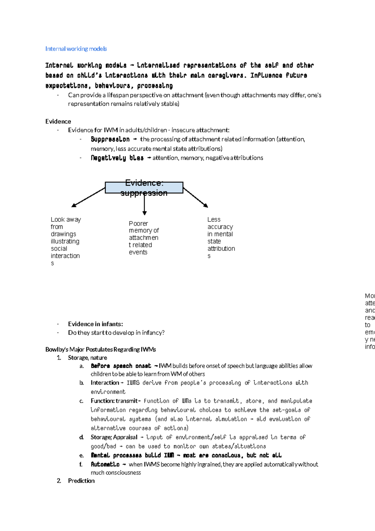 FULL 2 full lecture 2 notes. Internal working models Internal